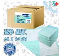 Пелюшки одноразові 60см х 60см 120 шт. Soft Normal "Білосніжка"