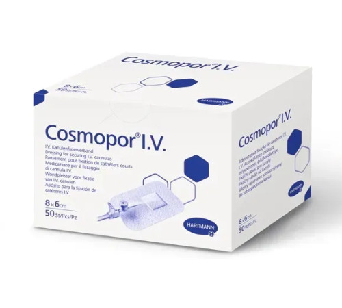Пов'язка пластирна для фіксації канюль Cosmopor I.V. 8см х 6см 1шт