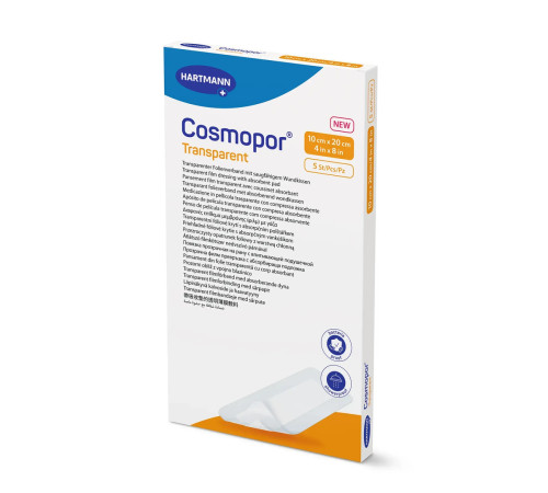 Пов'язкова плівкова прозора з абсорбуючою подушечкою Cosmopor Transparent 10х20см 1шт