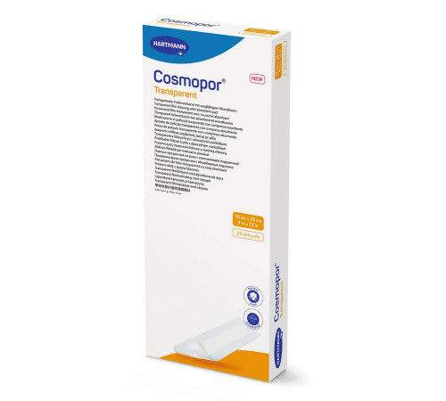 Пов'язкова плівкова прозора з абсорбуючою подушечкою Cosmopor Transparent 10х30см 1шт