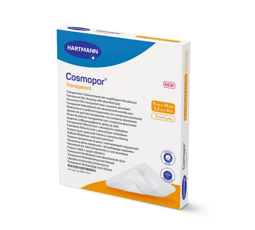 Пов'язка прозора плівкова з абсорбуючою подушечкою Cosmopor Transparent 9х10см 1шт