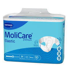 Підгузки для дорослих MoliCare Premium Elastic 6 крапель M 30шт з еластичними бічними вставками