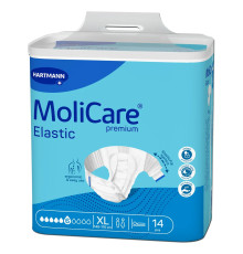 Підгузки для дорослих MoliCare Premium Elastic 6 крапель XL 14шт з еластичними бічними вставками