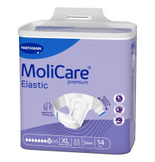 Підгузки для дорослих MoliCare Premium Elastic 8 крапель XL 14шт з еластичними бічними вставками