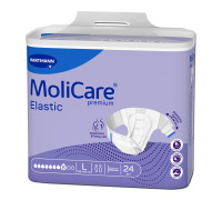Подгузники для взрослых MoliCare Premium Elastic 8 капель L 24шт с эластичными боковыми вставками