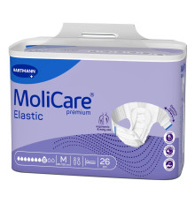 Підгузки для дорослих MoliCare Premium Elastic 8 крапель M 26шт з еластичними бічними вставками