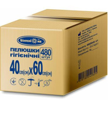 Пелюшки поглинаючі 40см х 60см 480 шт. "Білосніжка" (у ящику)