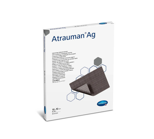 Повязка Atrauman Ag 10см x 10см 1шт, пропитанная серебром (Атрауман Аг 10см x 10см)