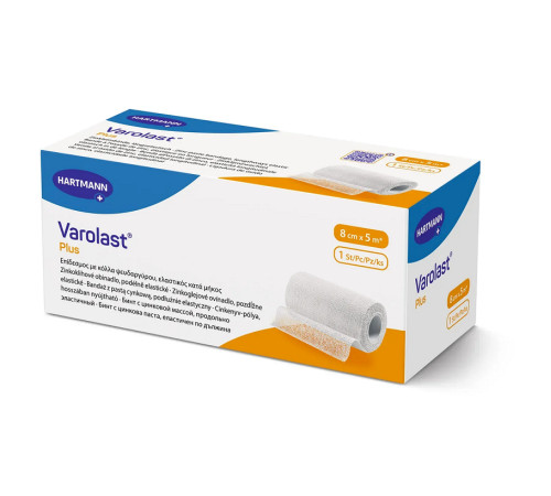 Бінт з цинковою масою, поздовжньо еластичний Varolast Plus / Вароласт Плюс 8см х 5м 1шт