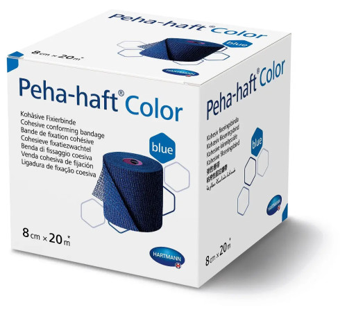 Бінт Peha-haft Color синій 8 см x 20 м 1шт когезивний фіксуючий