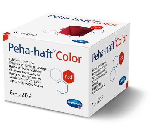 Бінт Peha-haft Color червоний 6 см x 20 м 1шт когезивний фіксуючий