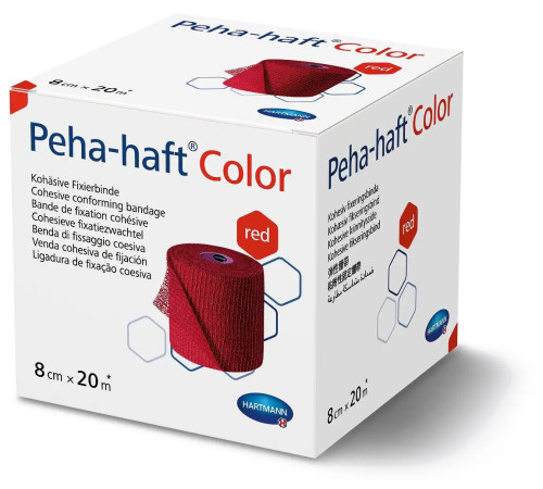 Бінт Peha-haft Color червоний 8 см x 20 м 1шт когезивний фіксуючий