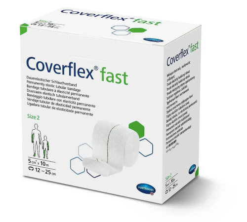 Постійно еластичний бинт трубчастий Coverflex fast Розмір 2 (5см х 10м) 1шт / Коверфлекс фаст
