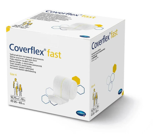 Постійно еластичний бинт трубчастий Coverflex fast Розмір 4 (10.75см х 10м) 1шт / Коверфлекс фаст