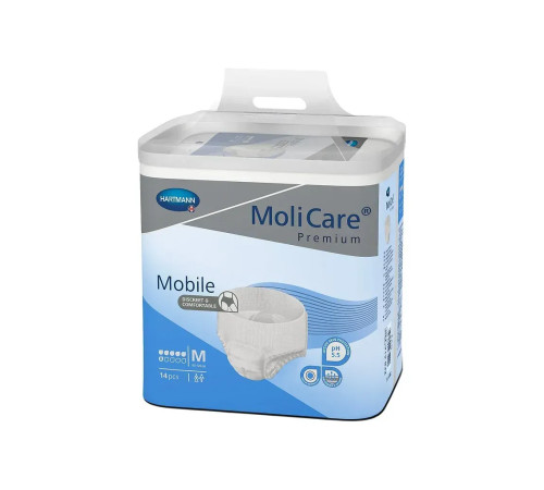Труси-підгузки для дорослих MoliCare Premium Mobile 6 крапель M 14шт з підвищеним рівнем поглинання