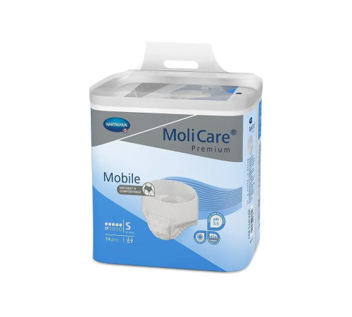 Труси-підгузки для дорослих MoliCare Premium Mobile 6 крапель S 14шт з підвищеним рівнем поглинання
