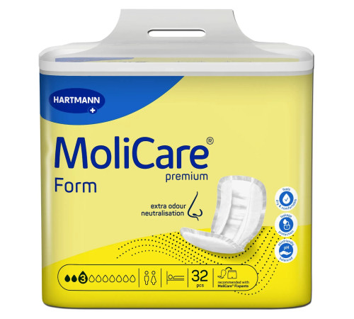 Прокладки анатомічної форми при нетриманні сечі та калу MoliCare Premium Form 3 краплі 32шт