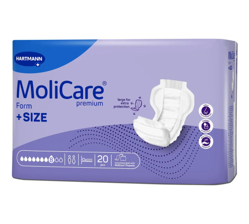 Прокладки анатомічної форми при нетриманні сечі та калу MoliCare Premium Form 8 крапель 20шт