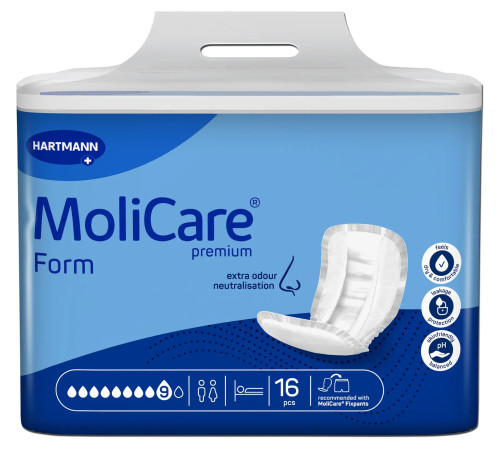 Прокладки анатомічної форми при нетриманні сечі та калу MoliCare Premium Form 9 капель 16шт