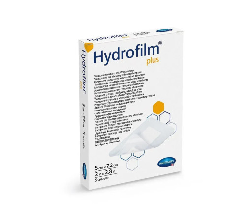 Пов'язка прозора плівкова з абсорбуючою подушечкою Hydrofilm Plus 5х7,2см 1шт