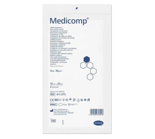 Салфетка Medicomp 10см х 20см 25*2шт из нетканого материала
