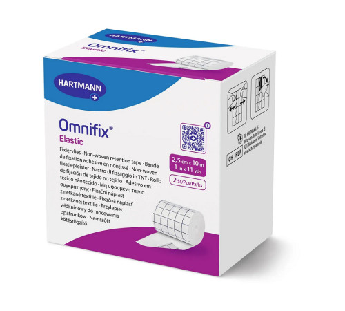 Пластырь эластичный фиксирующий Omnifix Elastic 2,5см х 10м 1шт на нетканой основе