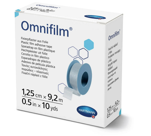 Пластир фіксуючий Omnifilm 1,25 см х 9.2м 1шт з прозорої плівки