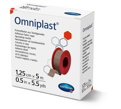 Пластир фіксуючий текстильний Omniplast 1,25см х 5м 1шт