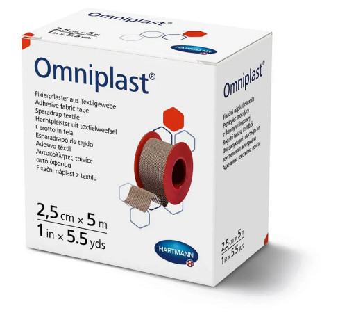 Пластир фіксуючий текстильний Omniplast 2,5см х 5м 1шт