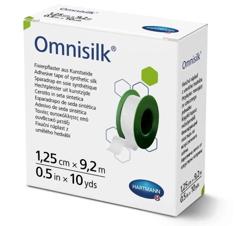Пластир фіксуючий Omnisilk 1,25 см х 9.2м 1шт зі штучного шовку