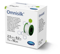 Пластир фіксуючий Omnisilk 2,5 см х 9.2м 1шт зі штучного шовку