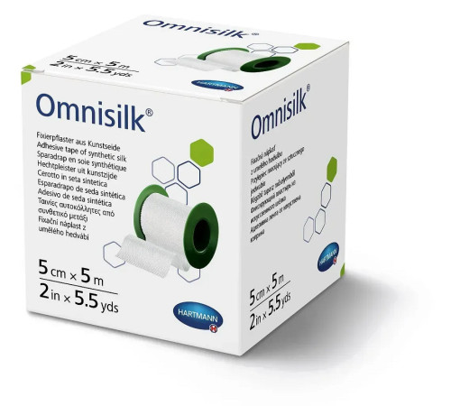 Пластир фіксуючий Omnisilk 5 см х 5 м 1шт зі штучного шовку