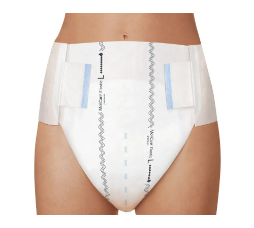 Підгузки для дорослих MoliCare Premium Elastic 10 крапель L 14шт з еластичними бічними вставками