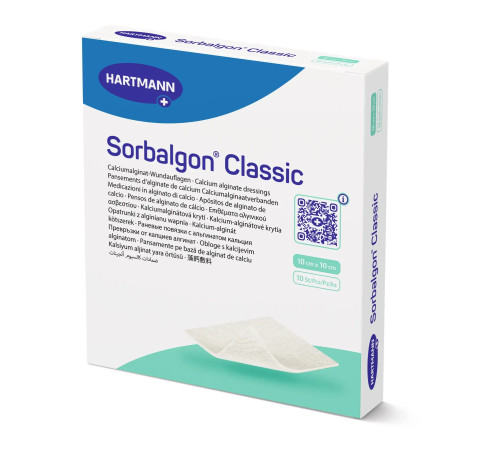 Пов'язка Sorbalgon Classic 10см х 10см 1 шт. з альгінату кальцію