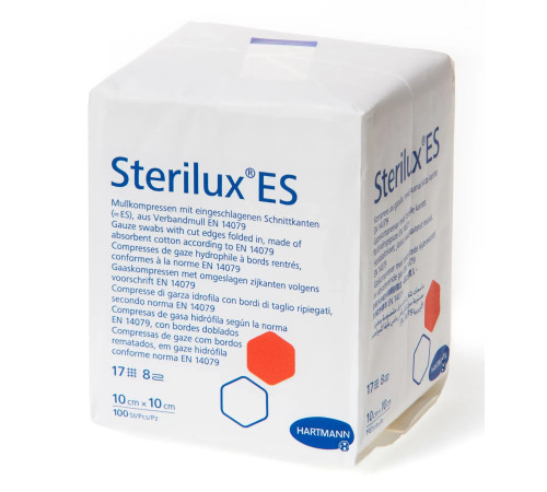 Марлеві серветки Sterilux ES, 10см х 10см, нестерильні, 100шт.