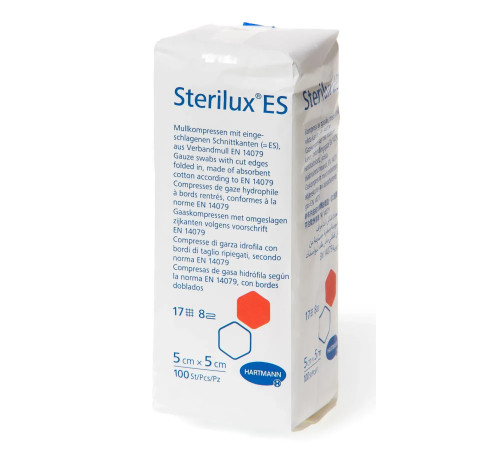 Марлеві серветки Sterilux ES, 5см х 5см, нестерильні, 100 шт.