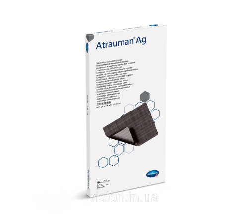 Повязка Atrauman Ag 10см x 20см 1шт, пропитанная серебром (Атрауман Аг 10см x 20см)