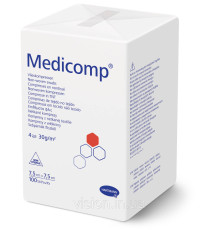 Салфетка Medicomp non-sterile 7,5см х 7,5см 100 шт из нетканого материала не стерильные