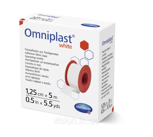 Пластырь фиксирующий текстильный Omniplast 1,25см х 5м white 1шт