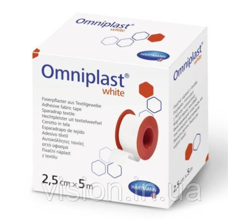 Пластырь фиксирующий текстильный Omniplast 2,5см х 5м white 1шт