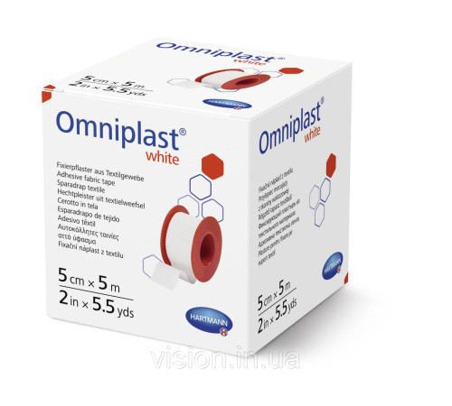 Пластырь фиксирующий текстильный Omniplast 5см х 5м white 1шт