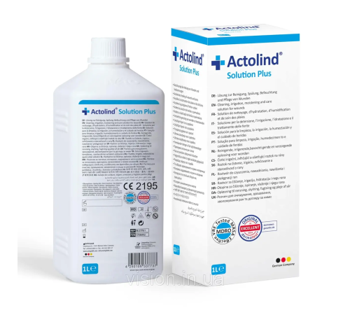 Антисептический раствор Actolind Solution Plus 1 л для очищения, орошения, увлажнения ран и ухода за ними