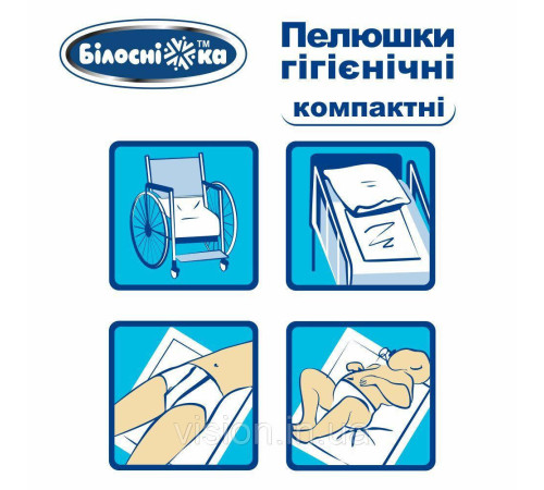 Пелюшки одноразові 40см х 60см 120 шт. компактні "Білосніжка" (у ящику)