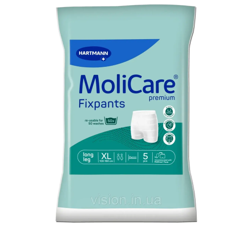 Еластичні сітчасті штанці для фіксації прокладок подовжені MoliCare Fixpants XL 5 шт. 100-160 см